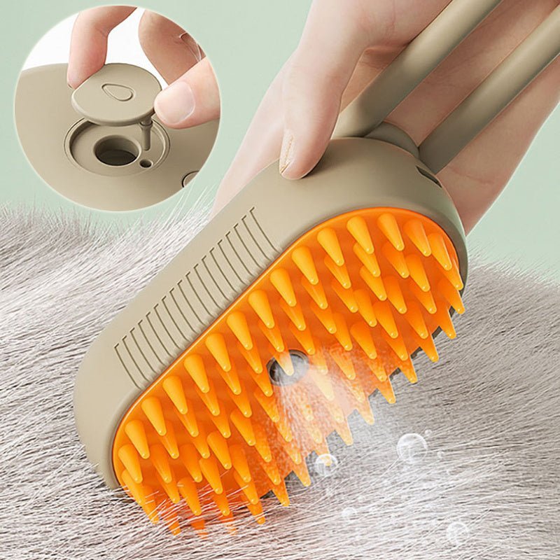 3 - in - 1 Steamy Pet Brush – Electric Spray Grooming Comb for Cats & Dogs | Hair Removal & Massage Tool - WhiskerNook
