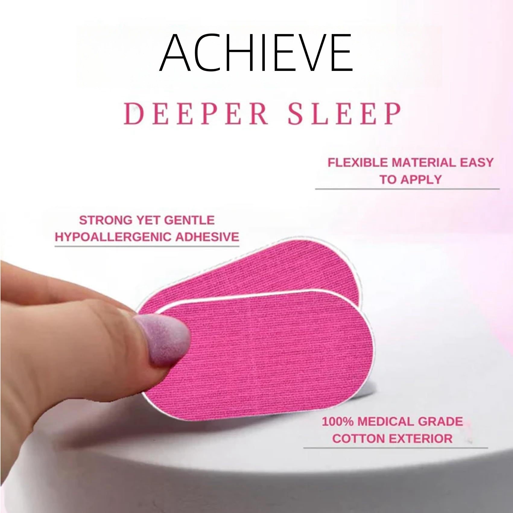 Anti Snoring Mouth Pink Tape – Comfortable Sleep Strips - WhiskerNookz